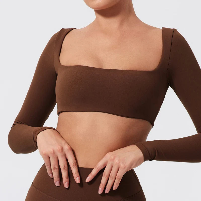 Women’s Quick-Dry Square Neck Sports Crop Top