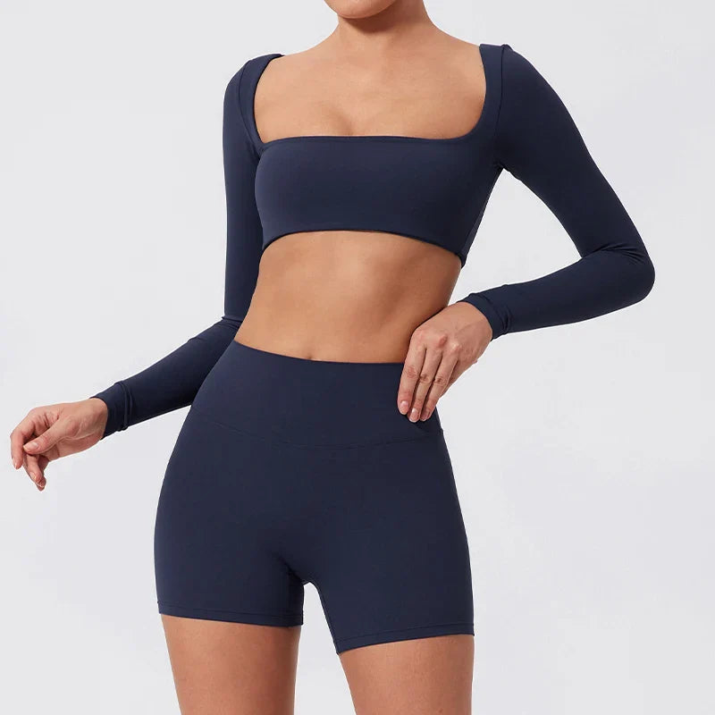 Women’s Quick-Dry Square Neck Sports Crop Top