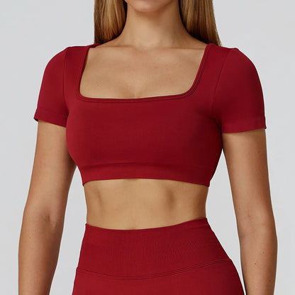 Women’s Seamless Sports Top – Short Sleeve Workout Shirt