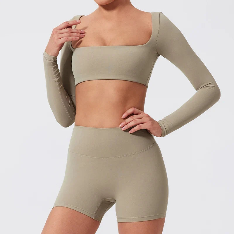 Women’s Quick-Dry Square Neck Sports Crop Top