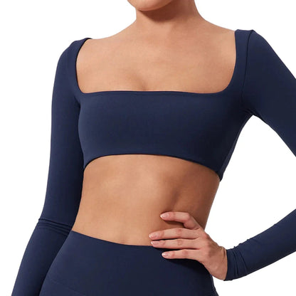 Women’s Quick-Dry Square Neck Sports Crop Top