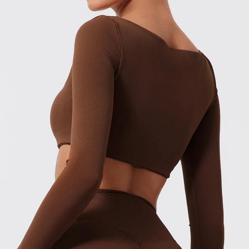 Women’s Quick-Dry Square Neck Sports Crop Top