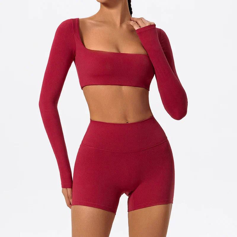 Women’s Quick-Dry Square Neck Sports Crop Top
