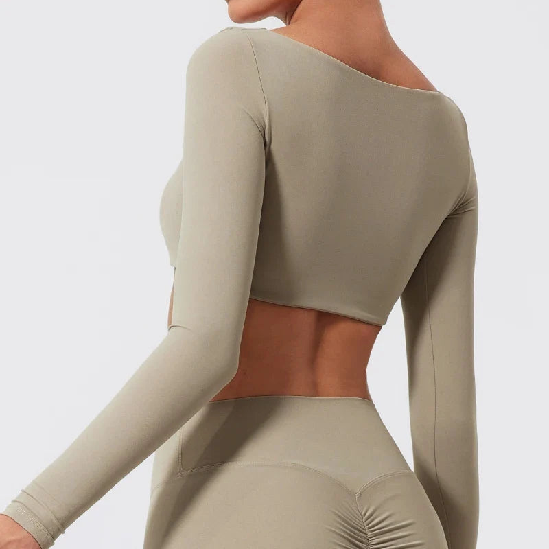 Women’s Quick-Dry Square Neck Sports Crop Top