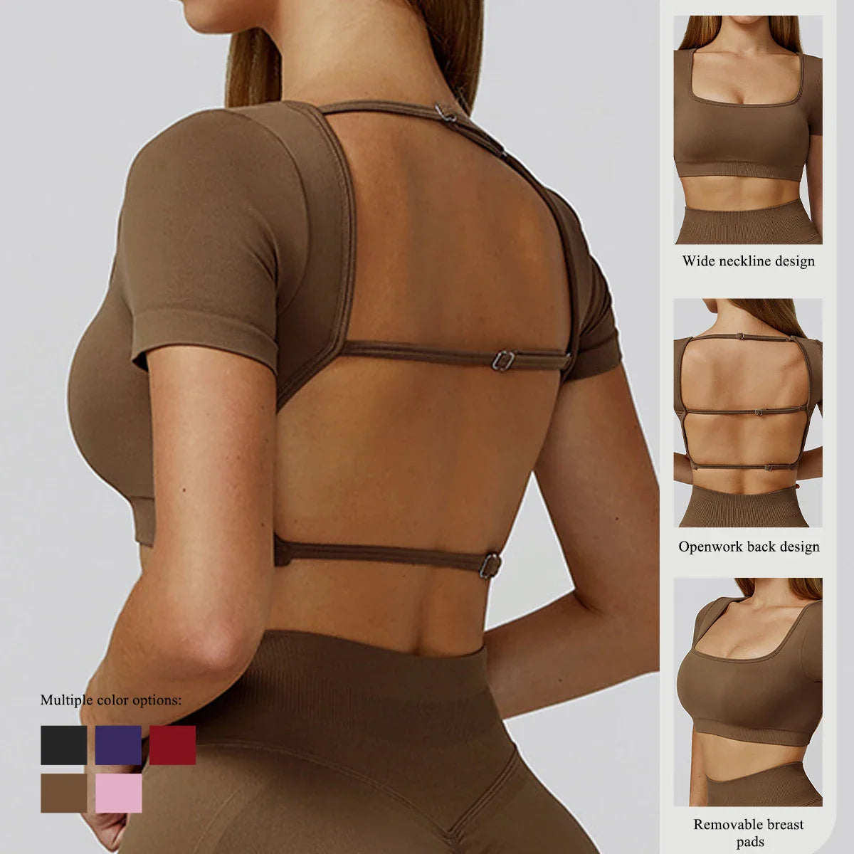 Women’s Seamless Sports Top – Short Sleeve Workout Shirt