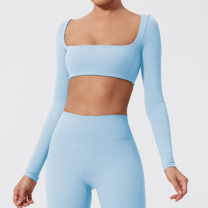 Women’s Quick-Dry Square Neck Sports Crop Top